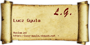 Lucz Gyula névjegykártya